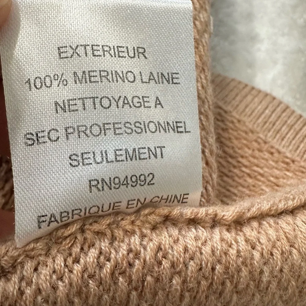 Jonathan Simkhai Loopy Yarn Cold Shoulder Pullover Tan  Turtleneck Sweater